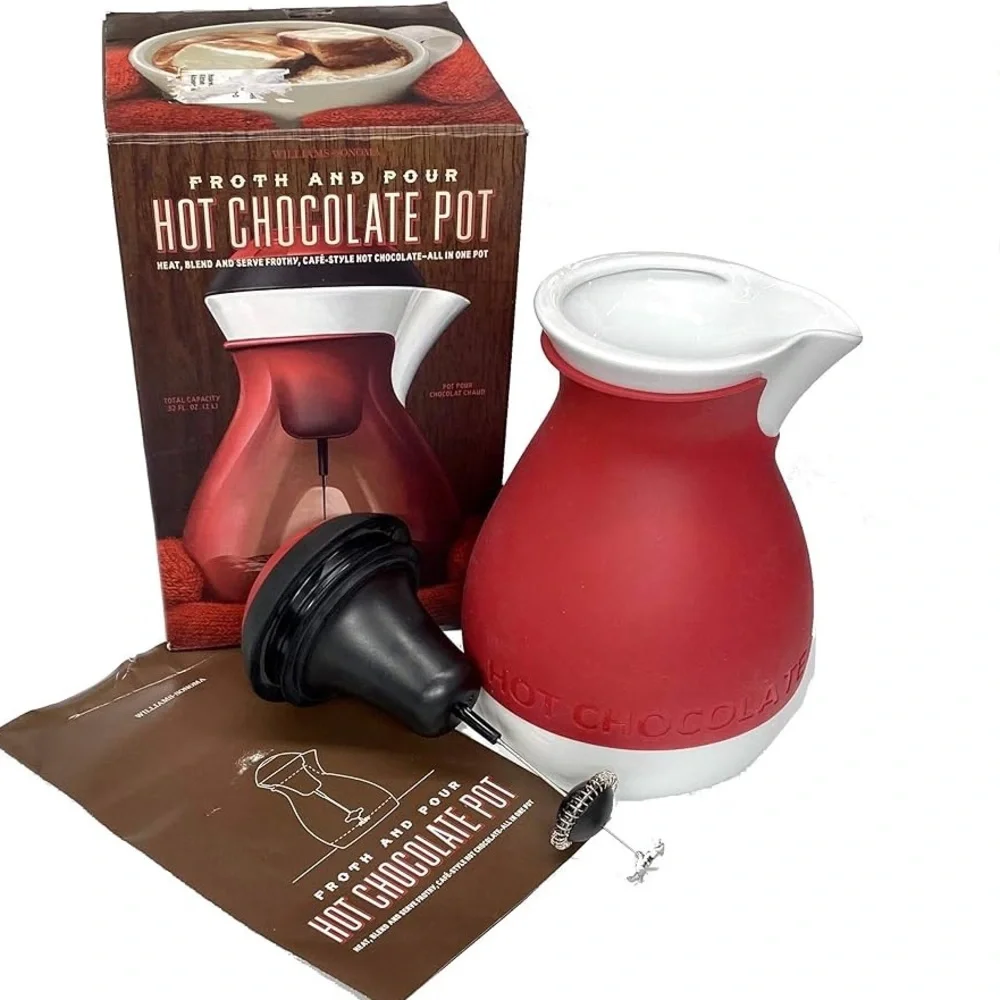 Williams - Sonoma Froth & Pour Hot Chocolate Pot (Red) 32 oz. FROTH